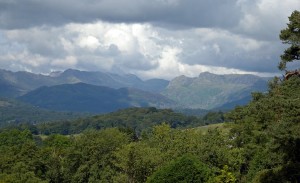 Lakeland mountains seen from the gardens